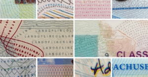 Examples of microprint on various state IDs